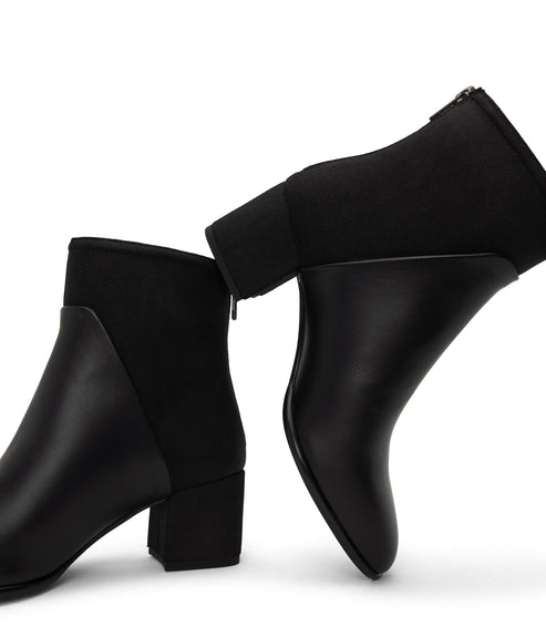 DEA Women's Vegan Mid Heel Boots | Color: Black - variant::black