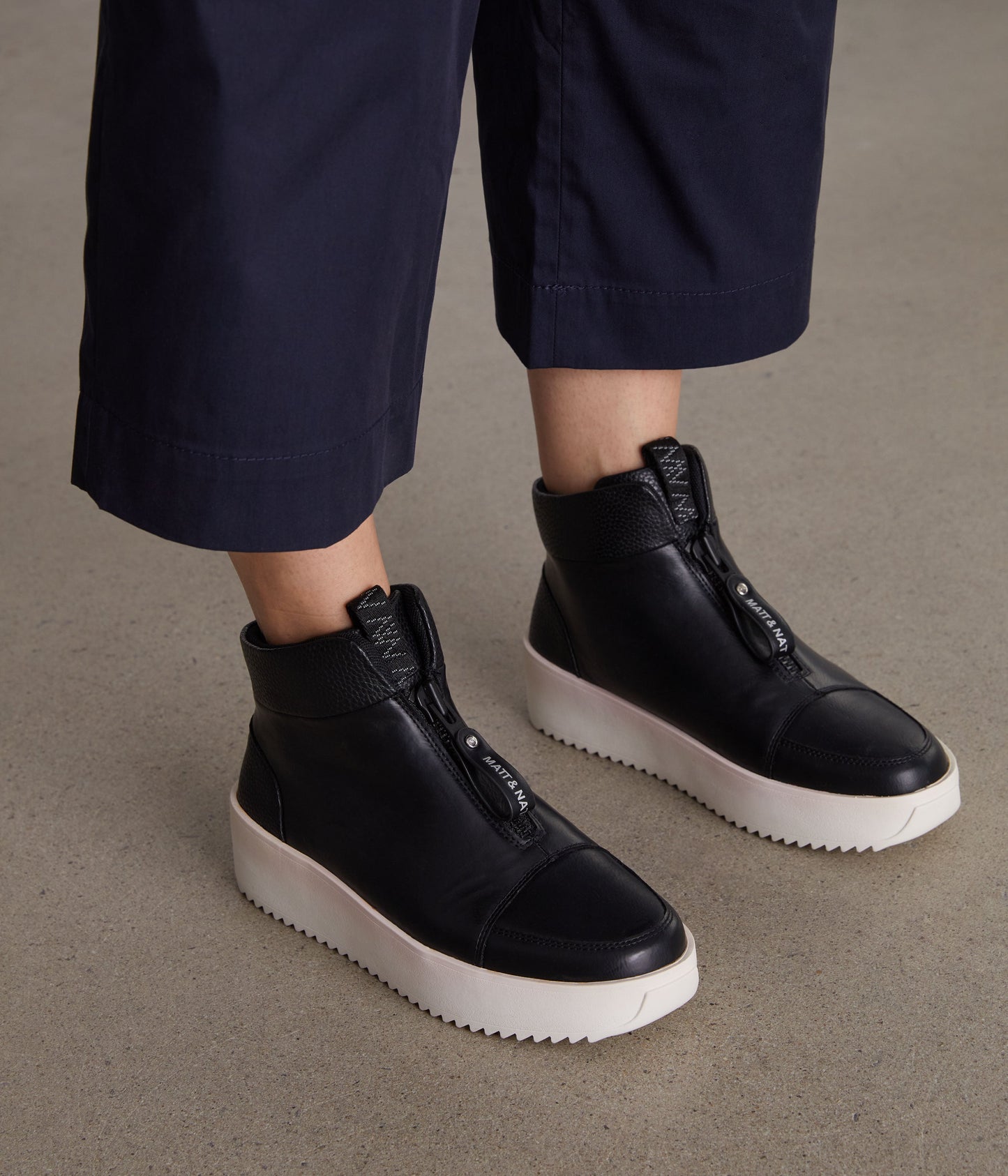 FLERI Women's Vegan High Top Sneakers | Color: Black - variant::black