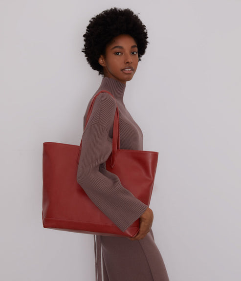 SCHLEPP Vegan Tote Bag - Vintage | Color: Brown - variant::chili