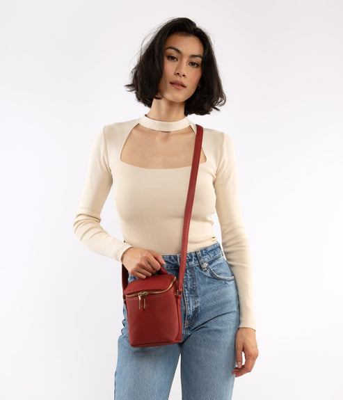 BRAVE MICRO Vegan Crossbody Bag - Purity | Color: Red - variant::passion
