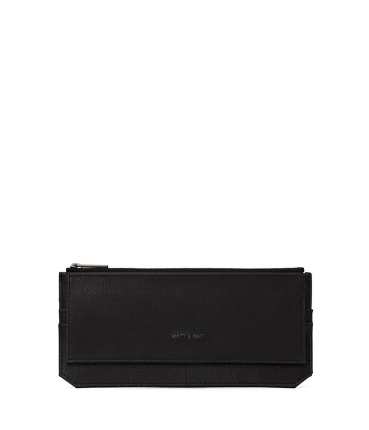 PERLA Vegan Flat Wallet - Vintage | Color: Black - variant::black