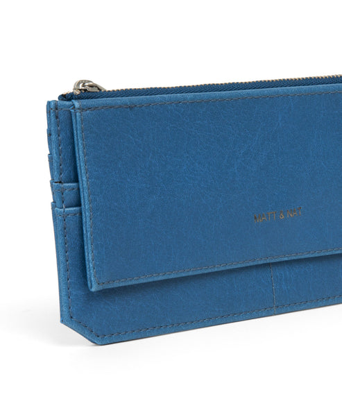 PERLA Vegan Flat Wallet - Vintage | Color: Blue - variant::bluejay