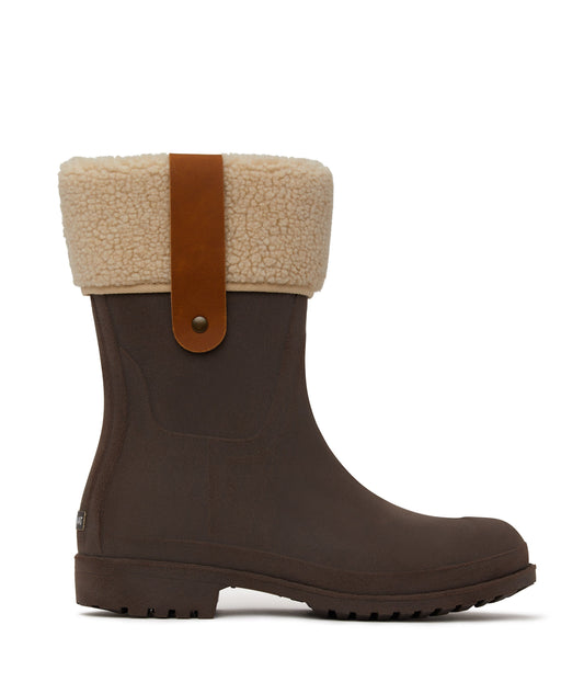 MARIA Women's Vegan Rain Boots | Color: Brown - variant::brown
