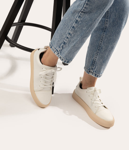 MARCI Women's Vegan Sneakers | Color: White - variant::whiteMARCI Women's Vegan Sneakers | Color: White, Black - variant::white black