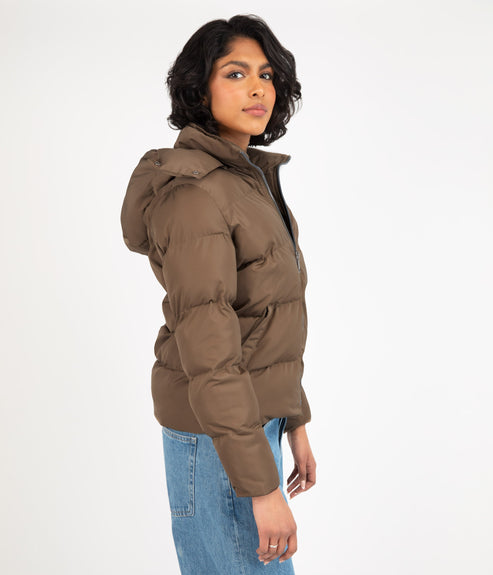 LINZ Puffer Jacket | Color: Brown - variant::espresso