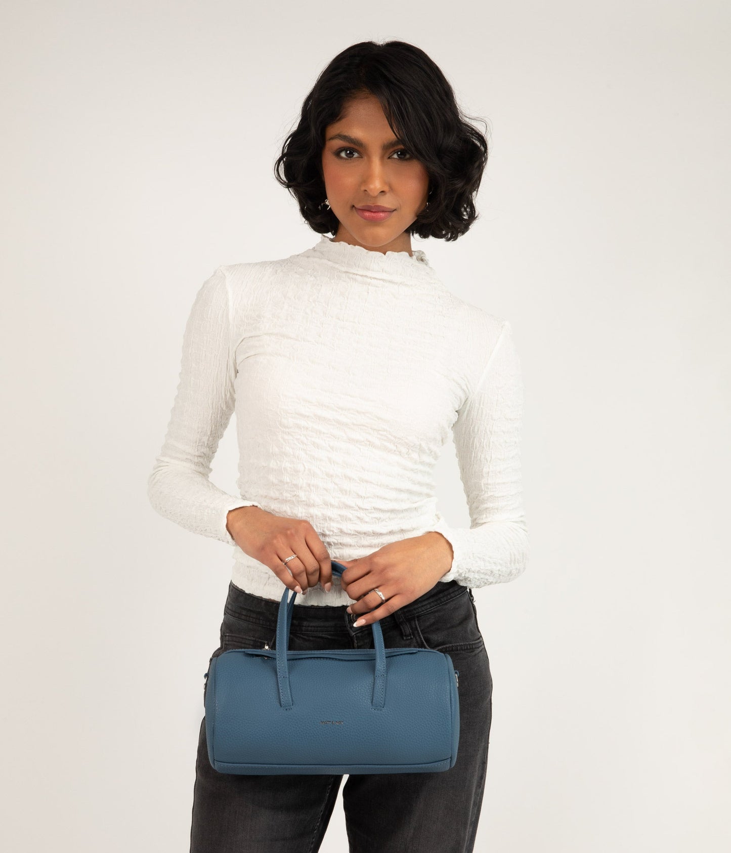 INES Vegan Barrel Bag - Purity | Color: Blue - variant::galaxy