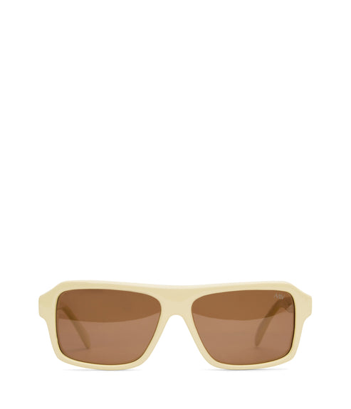 RYLEE Retro Square Sunglasses | Color: White, Brown - variant::nudbro