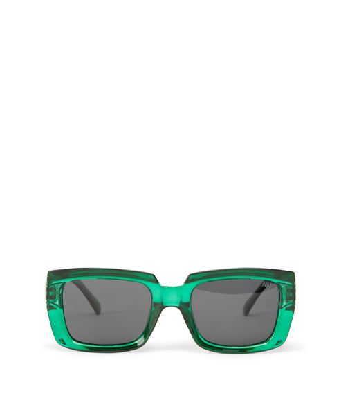CERA-2 Recycled Rectangle Sunglasses | Color: Green, Grey - variant::emerald
