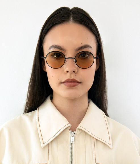 EDDON Small Round Sunglasses | Color: Black - variant::black