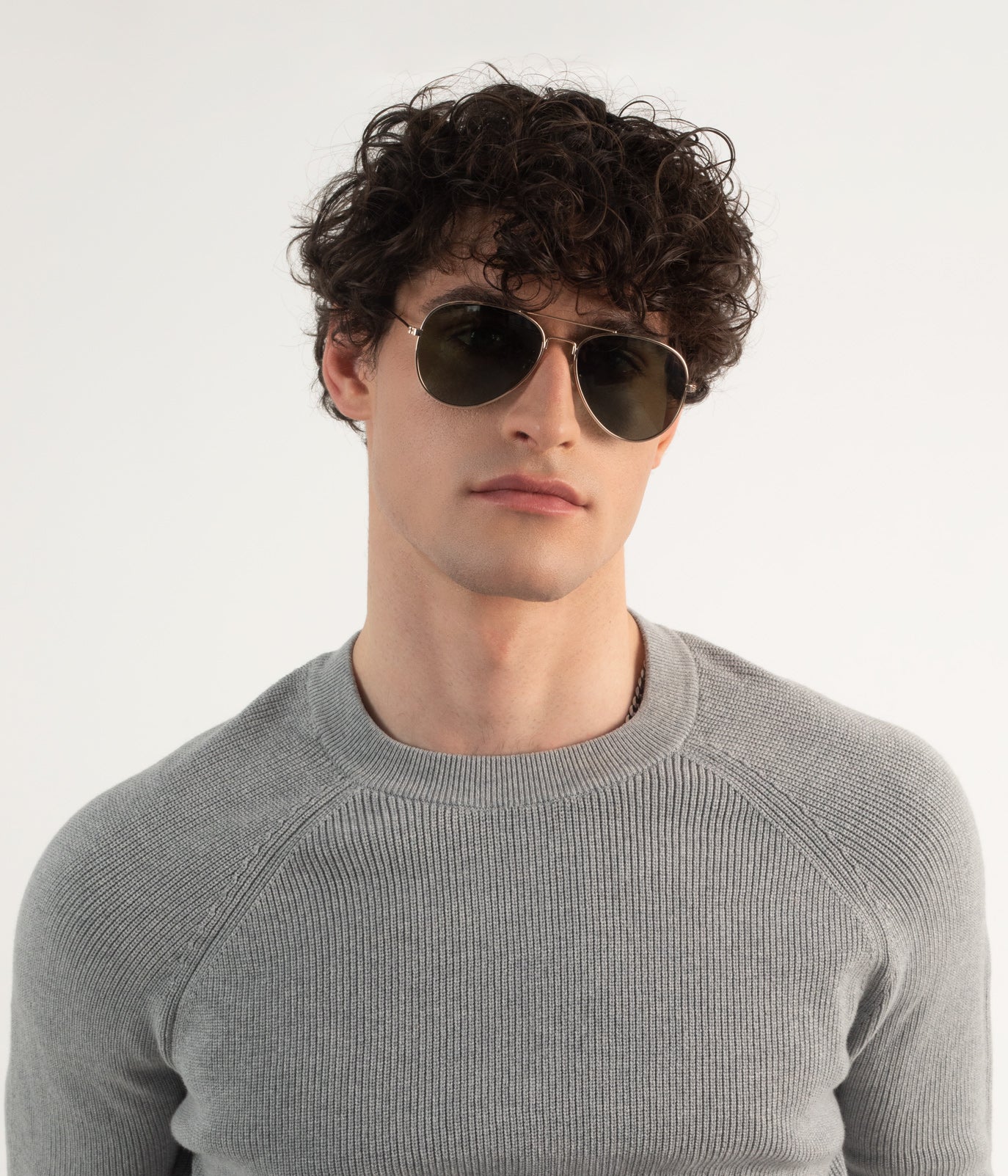 SADIE Metal Aviator Sunglasses | Color: Metallic - variant::silver
