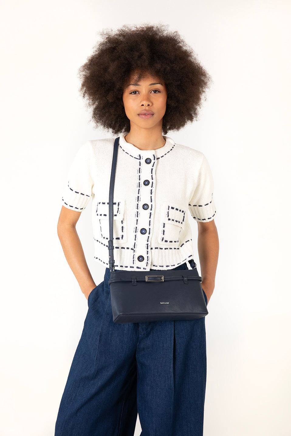 MIREILLE Vegan Clutch - Forum | Color: Navy - variant::navy