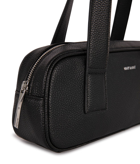 LEMUR Vegan Satchel – Grain | Color: Black - variant::black