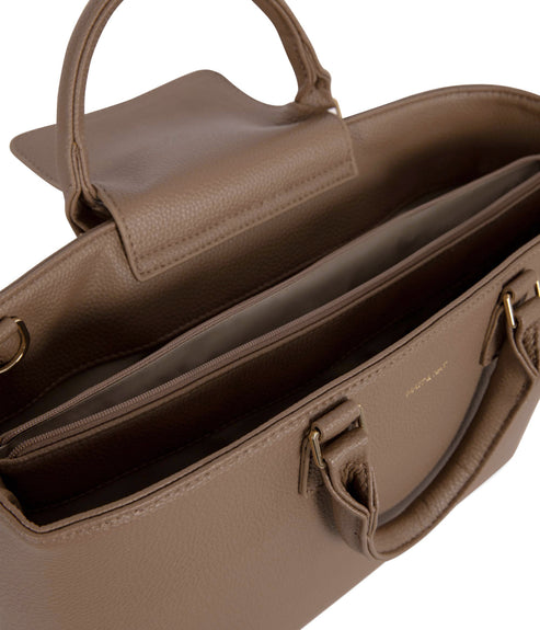 SEVYN Vegan Satchel - Grain | Color: Toffee- variant::toffee