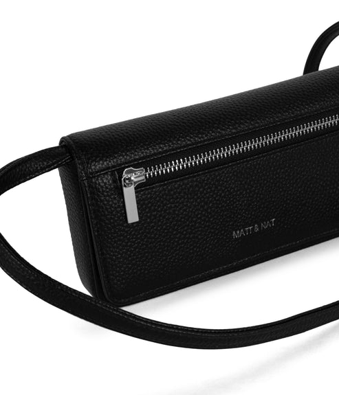 ERIN Vegan Crossbody Bag - Grain | Color: Black - variant::black