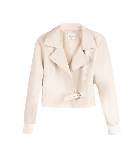 SESSA Women's Vegan Biker Jacket | Color: Cream - variant::cream