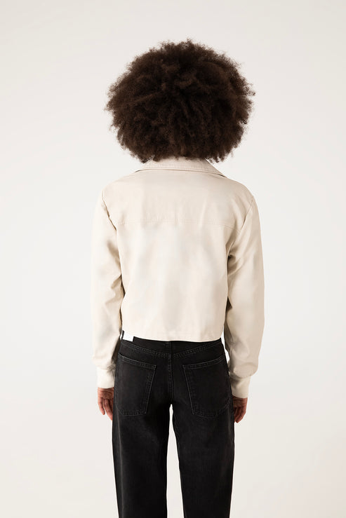 SESSA Women's Vegan Biker Jacket | Color: Cream - variant::cream