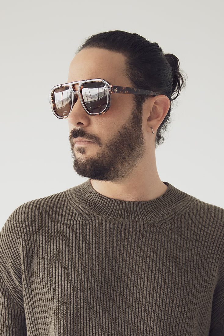 LIVY Aviator Style Recycled Sunglasses | Color: Tortoise - variant::Tortoise