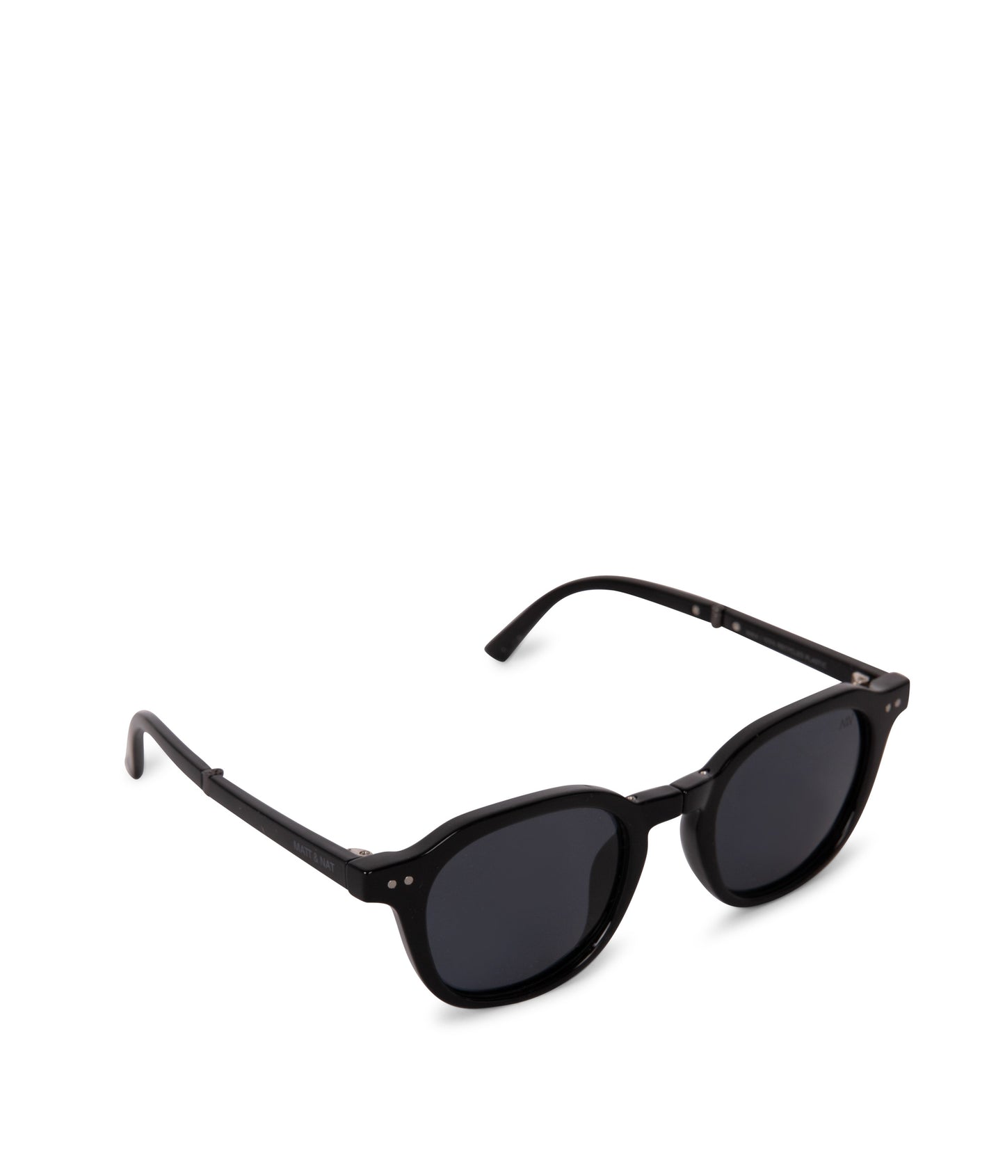 NIKA Round Foldable Recycled Sunglasses | Color: Black - variant::black
