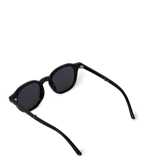 NIKA Round Foldable Recycled Sunglasses | Color: Black - variant::black