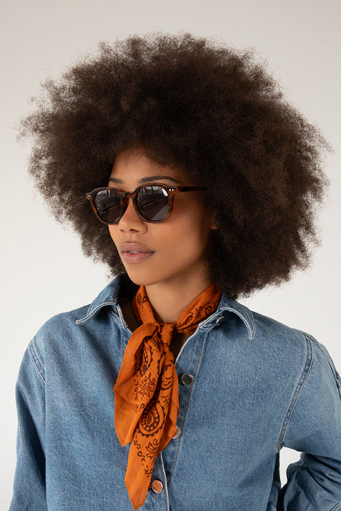 NIKA Round Foldable Recycled Sunglasses | Color: Tortoise - variant::tortoise