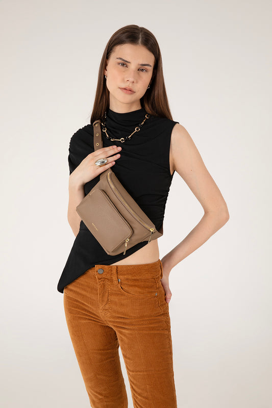 KORA Vegan Belt Bag - Grain | Color: Toffee- variant::toffee