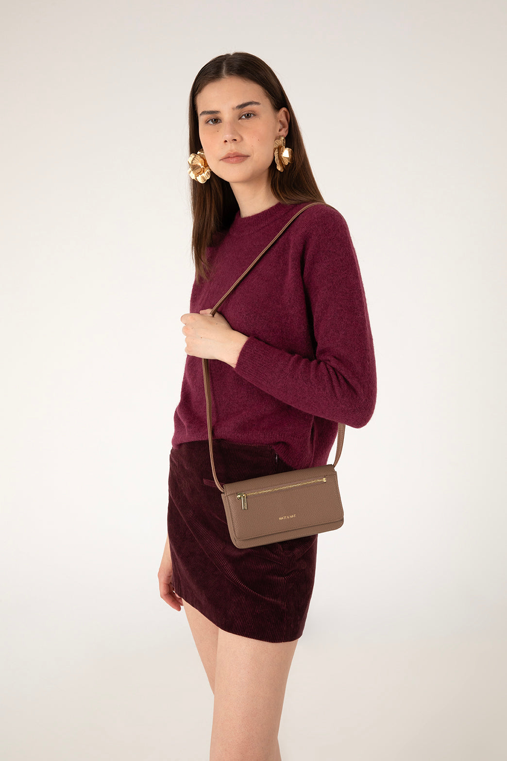 ERIN Vegan Crossbody Bag - Grain | Color: Quartz - variant::quartz