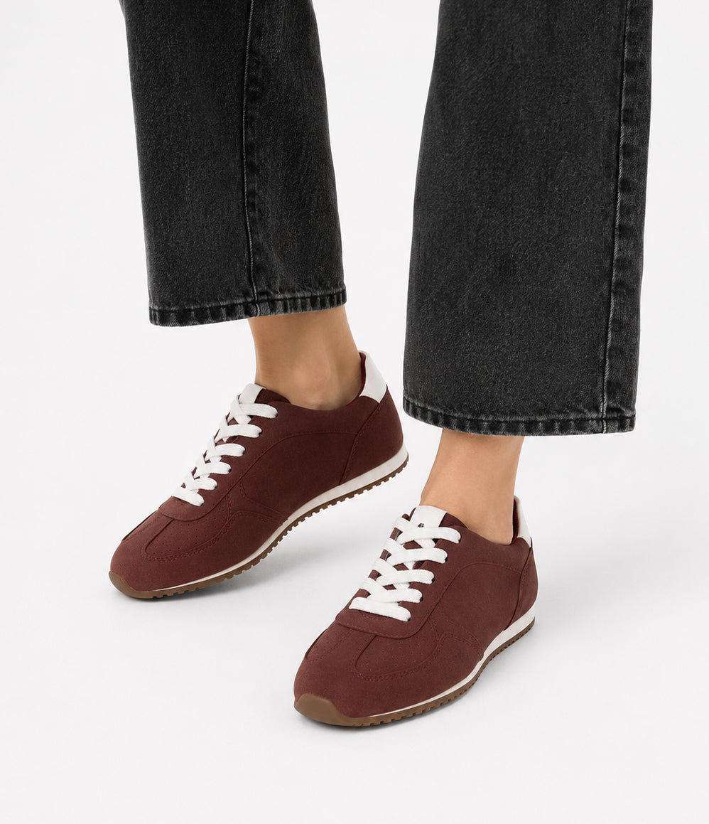 ZETTA Women's Vegan Sneakers | Color: Dull Red - variant::dullred