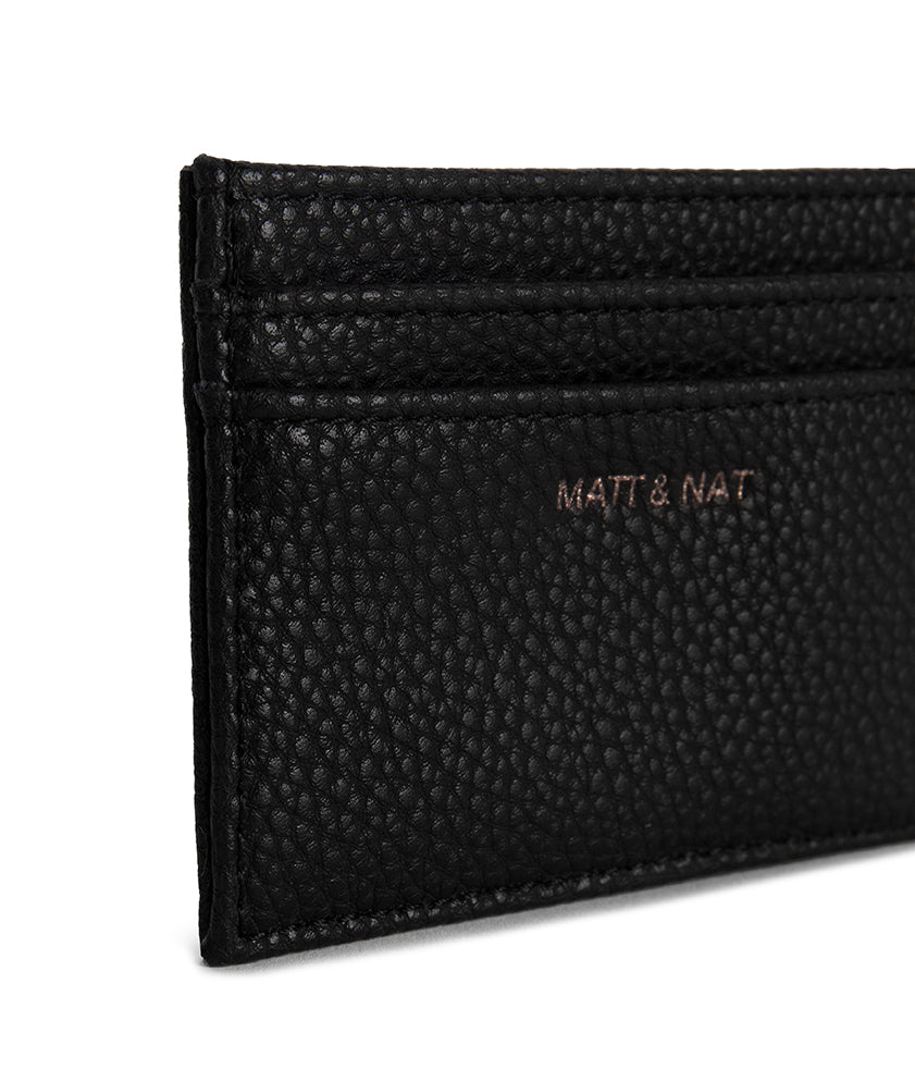 MAX Vegan Card Holder - Grain | Color: Black - variant::black