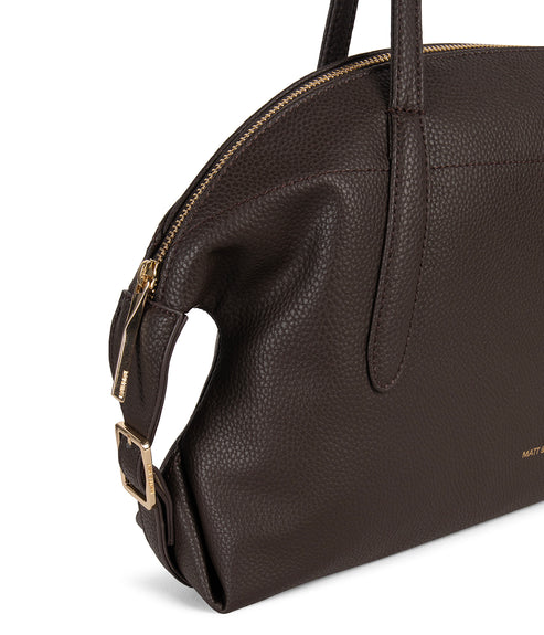 Vania Vegan Tote Satchel – Grain | Color: Fudge - variant::fudge
