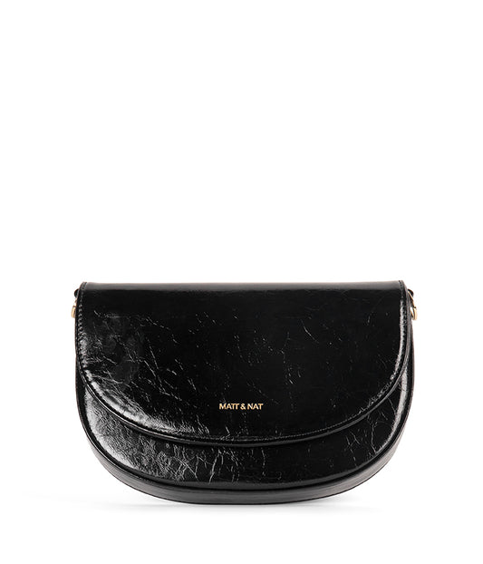 SHAAN Vegan Crossbody Bag - Groove | Color: Black - variant::black