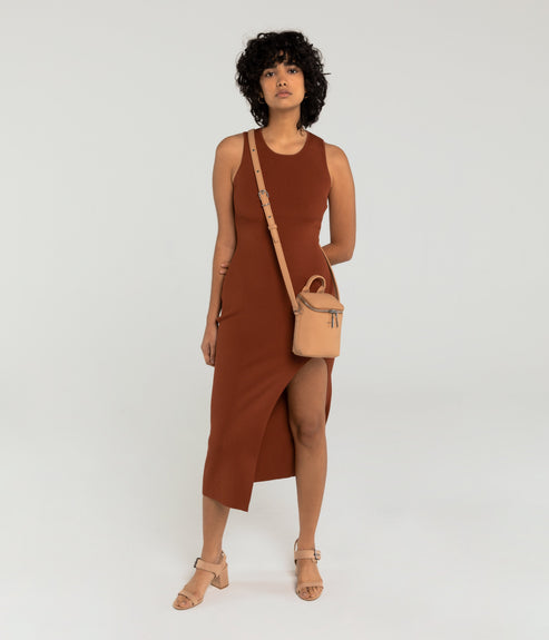 BRAVE MICRO Vegan Crossbody Bag - Purity | Color: Tan - variant::carotene