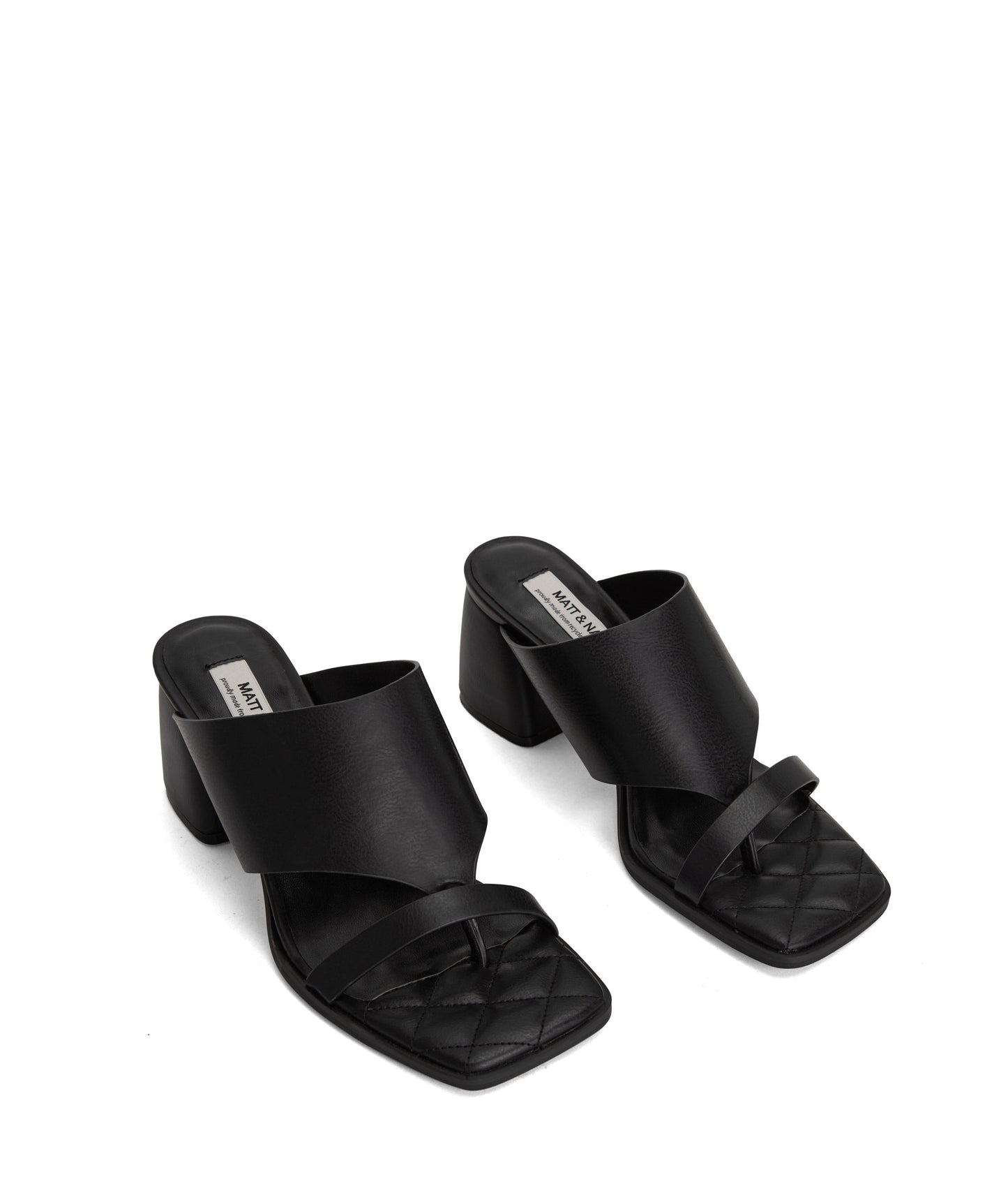 KITT Women's Vegan Block Heel Sandals | Color: Black - variant::black