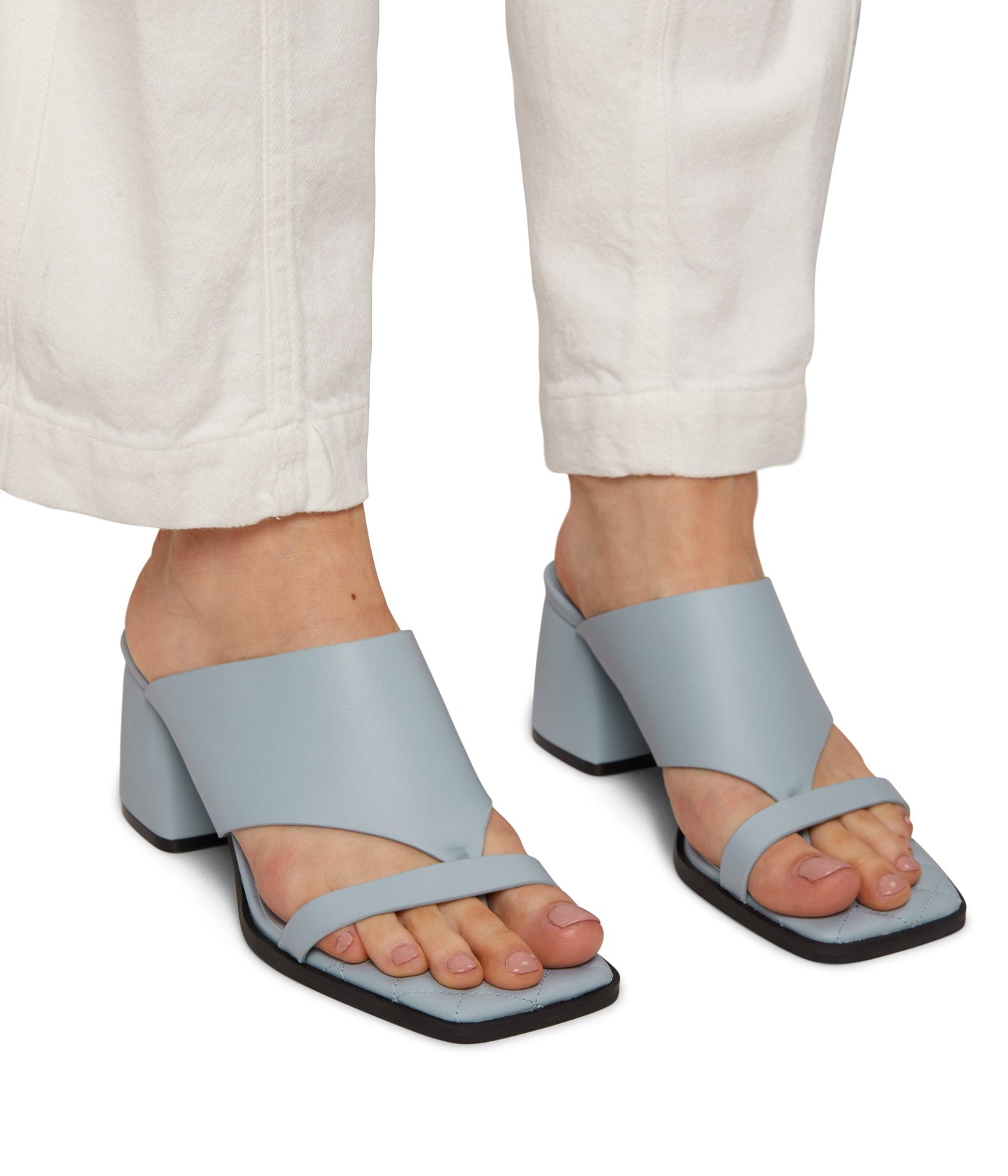 KITT Women's Vegan Block Heel Sandals | Color: Blue - variant::breeze