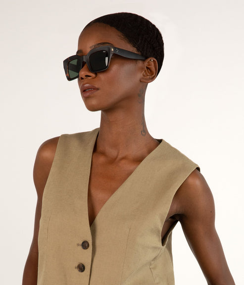 PIA Leopard Rectangle Sunglasses | Color: Leopard - variant::leopard