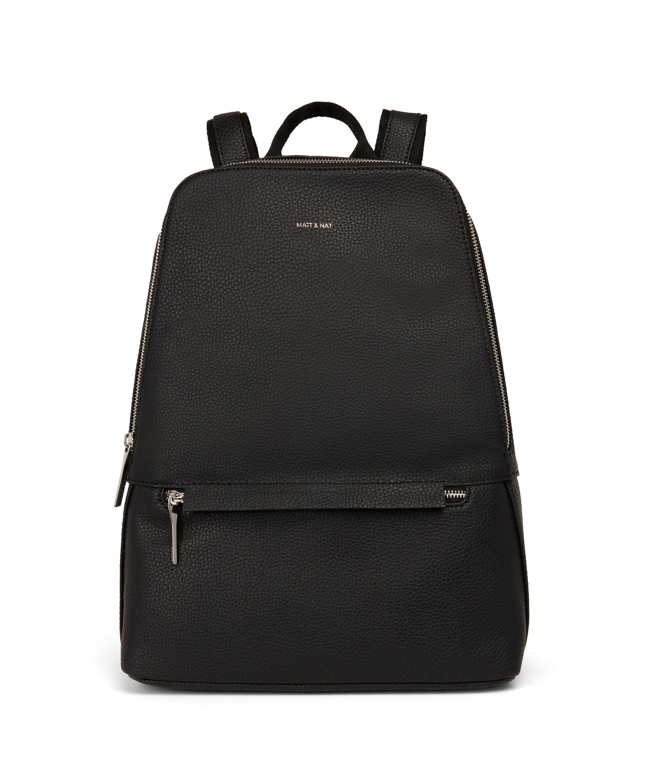 Matt & Nat vegan leather black bag backpack purse MUMBAI MED Vegan Backpack - Purity | Matt & Nat USA main image 3