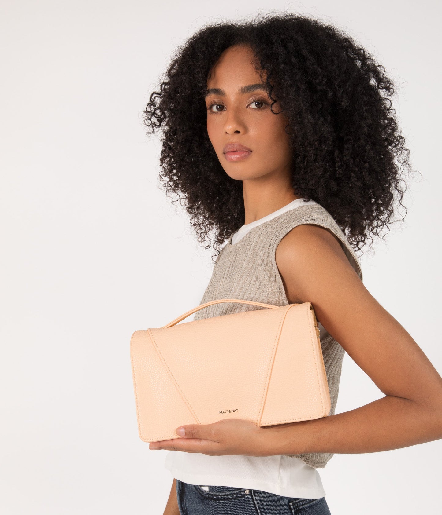 RENEE Vegan Crossbody Bag - Purity | Color: Brown - variant::truffle