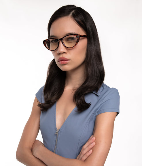 AMARA-3 Recycled Cat-Eye Reading Glasses | Color: Black - variant::black