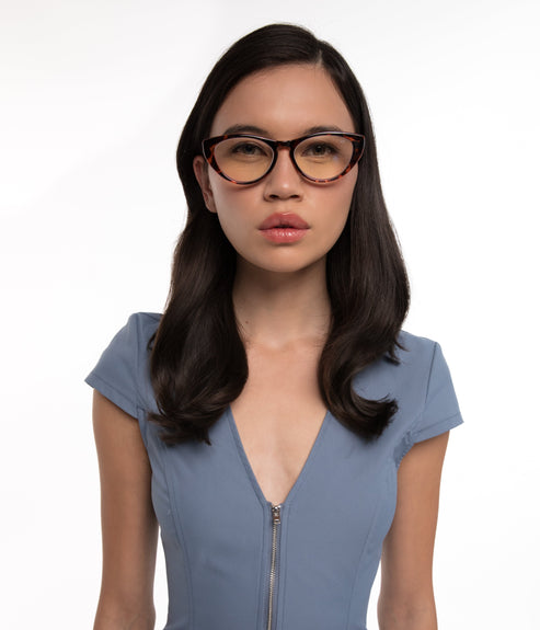 AMARA-3 Recycled Cat-Eye Reading Glasses | Color: Brown - variant::brown