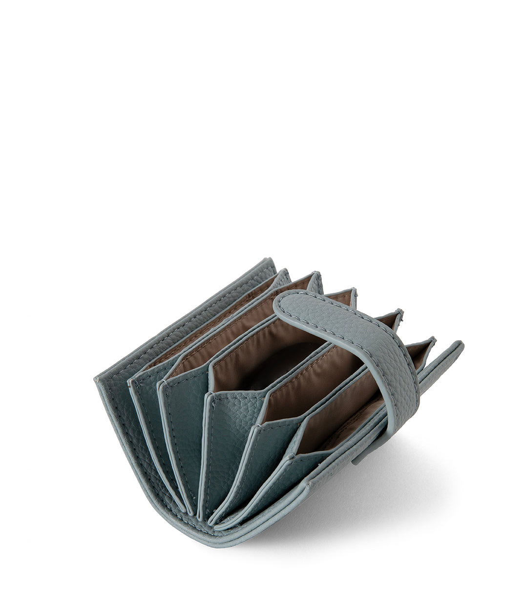 CREPE Vegan Accordion Card Holder – Grain | Color: Aquamarine - variant::aquamarine