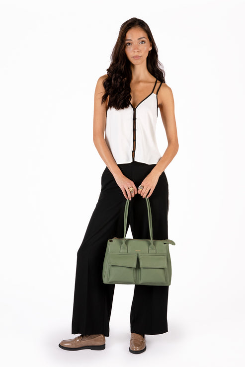 JORDI Vegan Tote Bag – Grain | Color: Olivine - variant::olivine