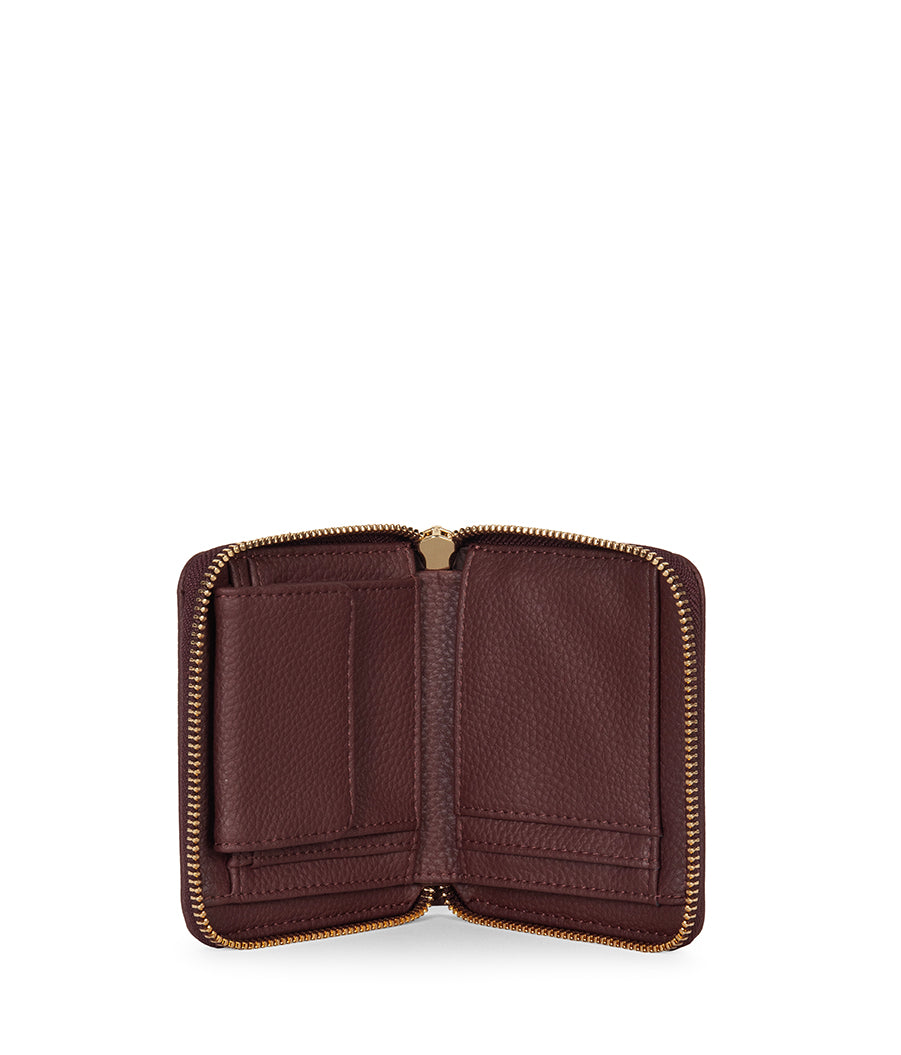 RUE Small Vegan Zip Wallet - Grain | Color: Cherry - variant::cherry
