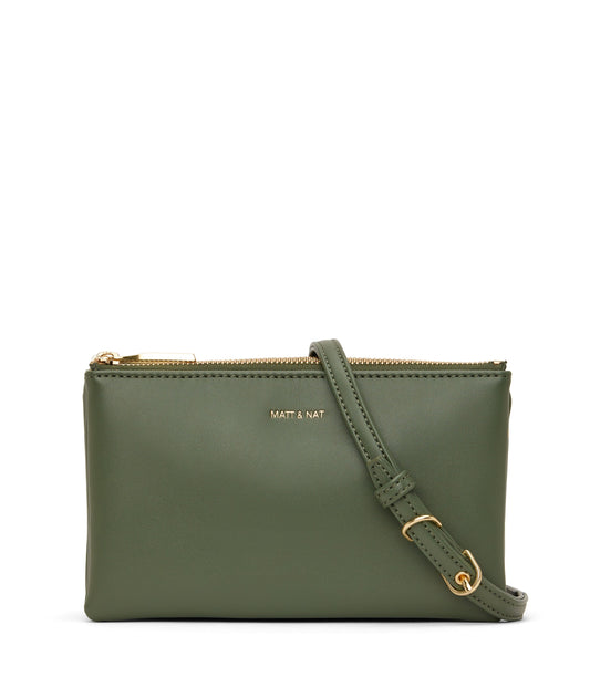 TRIPLET Vegan Crossbody Bag - Loom | Color: Green - variant::stem