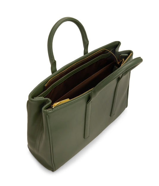 EVELIN Vegan Satchel - Loom | Color: Green - variant::stem