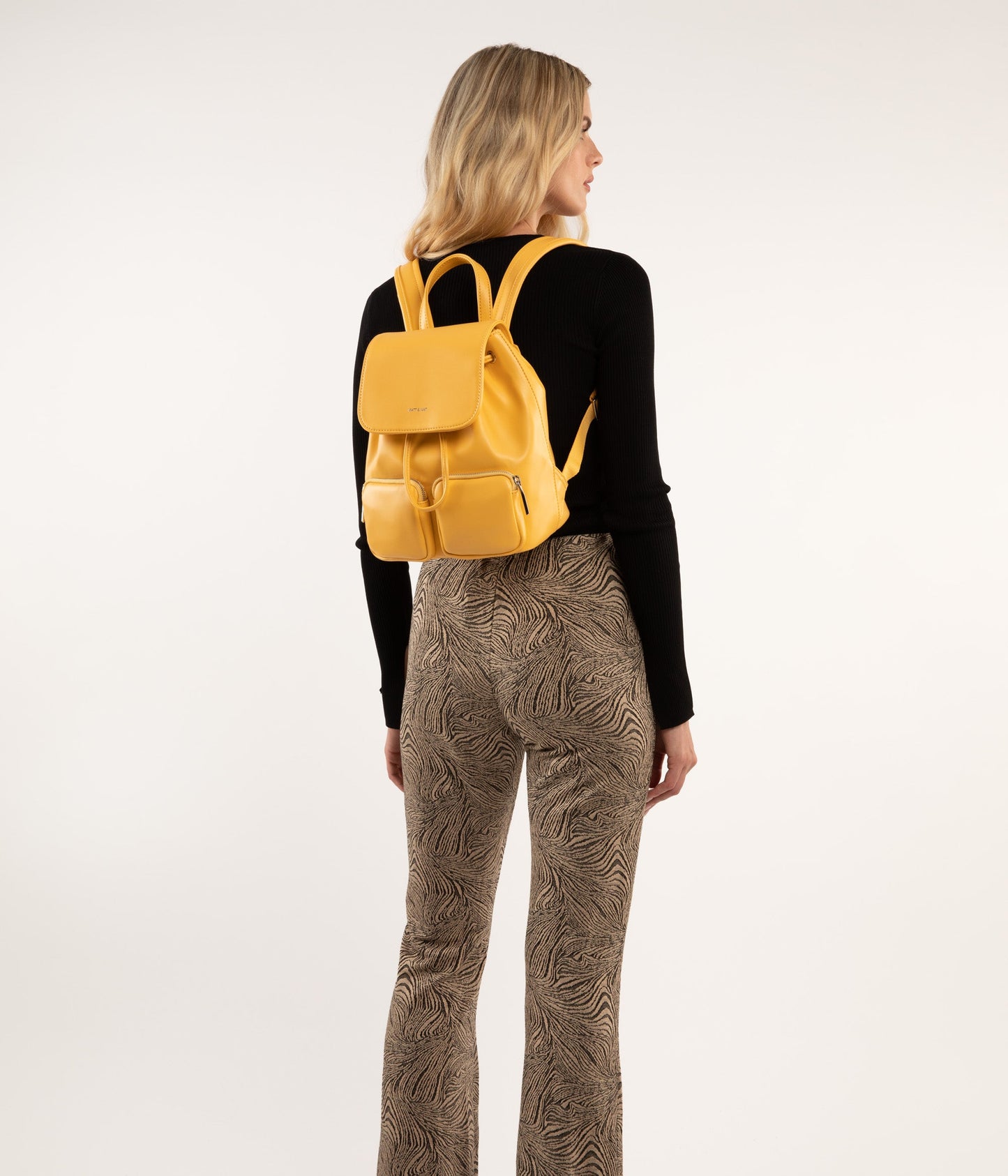TATUM Vegan Backpack - Loom | Color: Yellow - variant::citrine