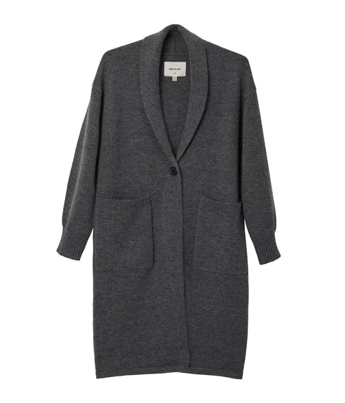 NESS Knee-Length Cardigan | Color: Grey - variant::charcoal