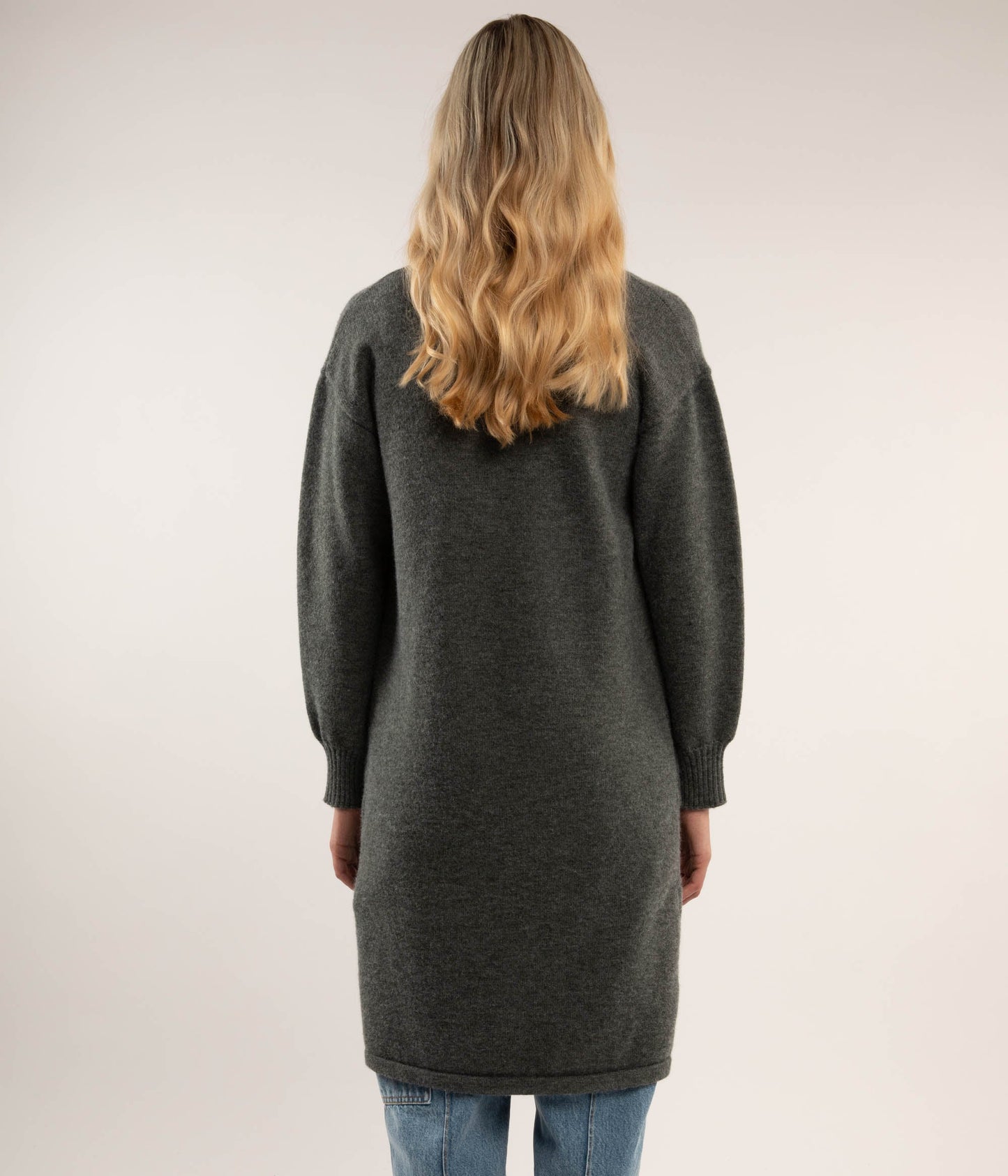 NESS Knee-Length Cardigan | Color: Black - variant::black