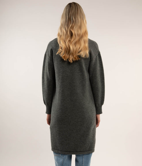 NESS Knee-Length Cardigan | Color: Brown - variant::taupe