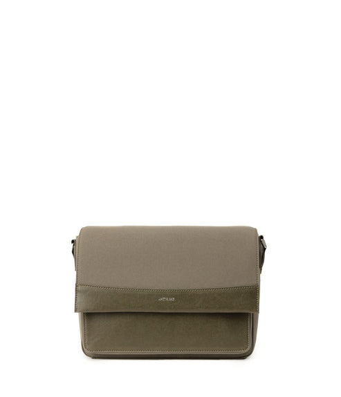 ANTON Vegan Messenger Bag - Canvas | Color: Green - variant::olive