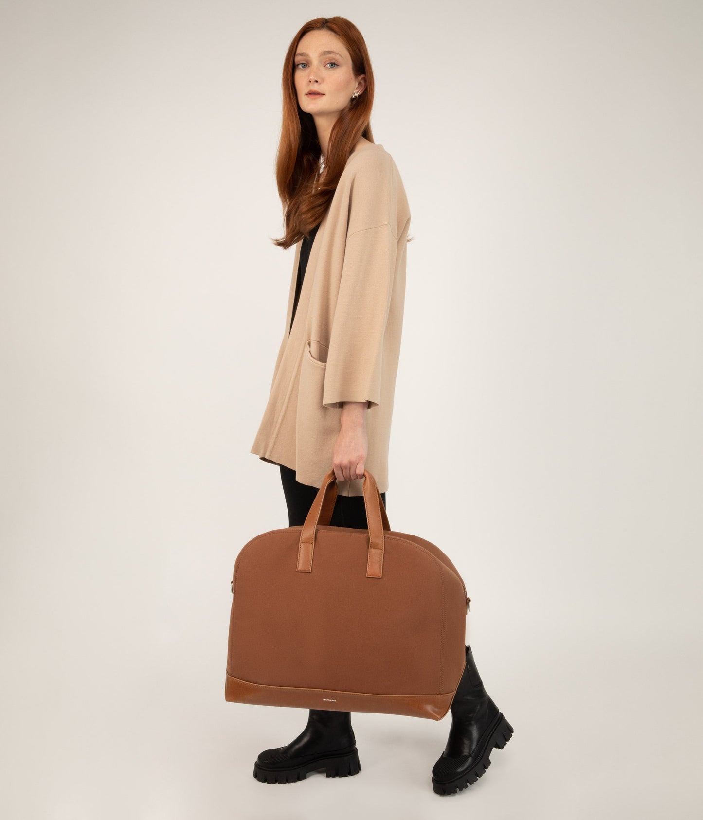 CALVI Vegan Weekender Bag - Canvas | Color: Black - variant::black