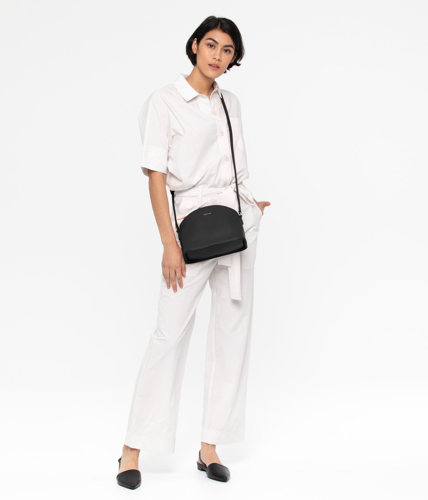 LEONA Vegan Crossbody Bag - Loom | Color: Black - variant::blackr